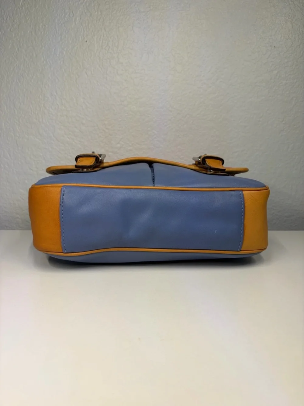 Coach Park Colorblock Leather Crossbody - Red, Blue & Tan Trim #F23383 - Picture 3 of 15